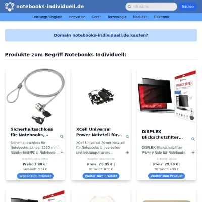 Screenshot notebooks-individuell.de