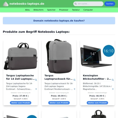 Screenshot notebooks-laptops.de