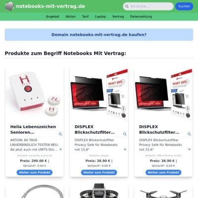 Screenshot notebooks-mit-vertrag.de