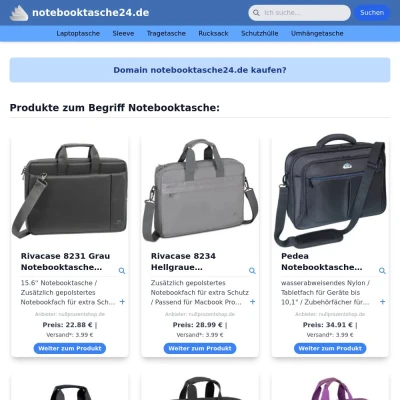 Screenshot notebooktasche24.de