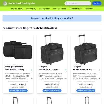 Screenshot notebooktrolley.de