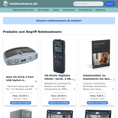 Screenshot notebookware.de