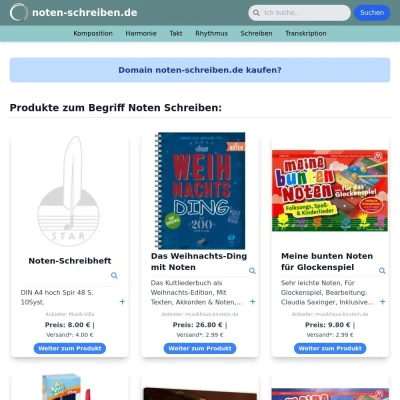 Screenshot noten-schreiben.de