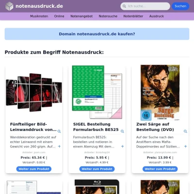 Screenshot notenausdruck.de