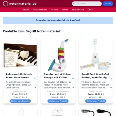 Screenshot notenmaterial.de