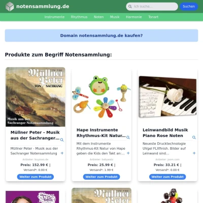 Screenshot notensammlung.de