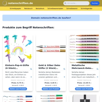 Screenshot notenschriften.de