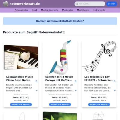 Screenshot notenwerkstatt.de