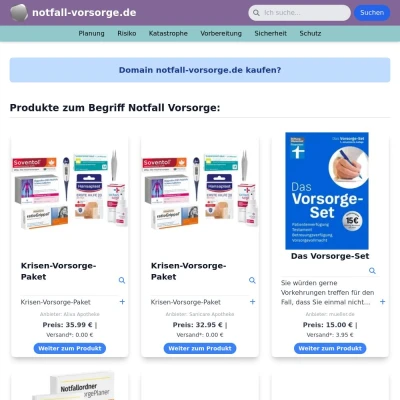 Screenshot notfall-vorsorge.de