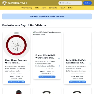 Screenshot notfallalarm.de