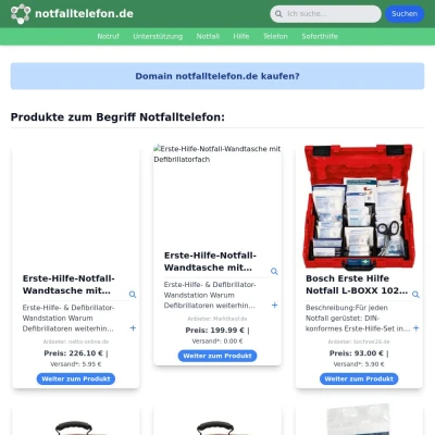 Screenshot notfalltelefon.de