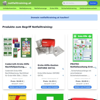 Screenshot notfalltraining.at