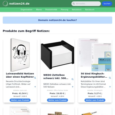 Screenshot notizen24.de