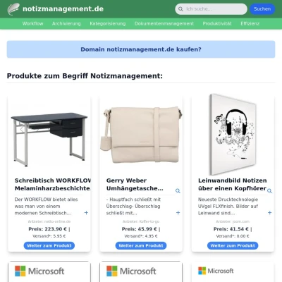 Screenshot notizmanagement.de