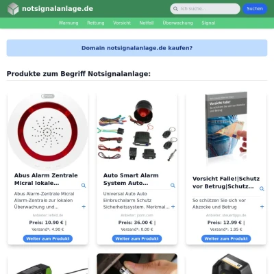 Screenshot notsignalanlage.de