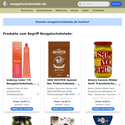 Screenshot nougatschokolade.de