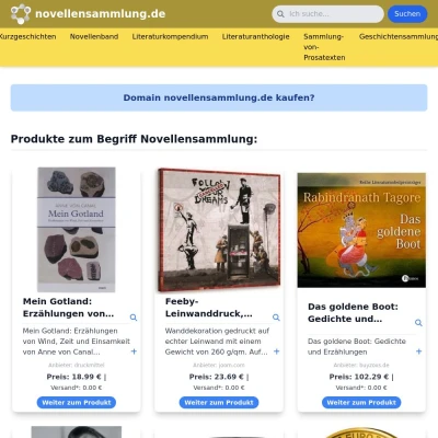 Screenshot novellensammlung.de