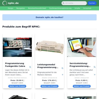 Screenshot nphc.de
