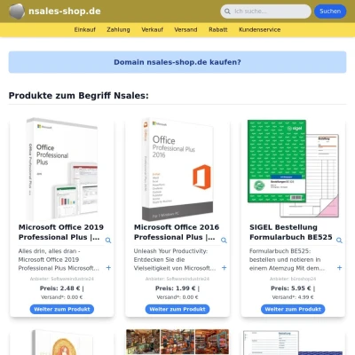Screenshot nsales-shop.de
