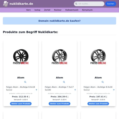 Screenshot nuklidkarte.de