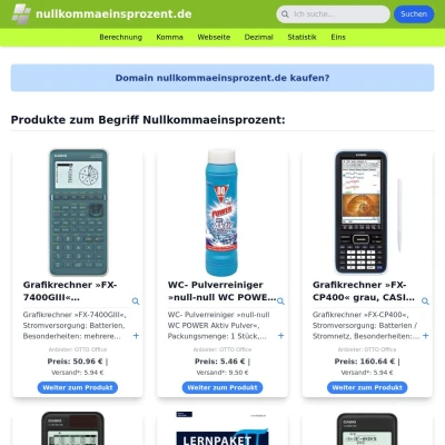 Screenshot nullkommaeinsprozent.de