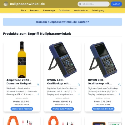 Screenshot nullphasenwinkel.de