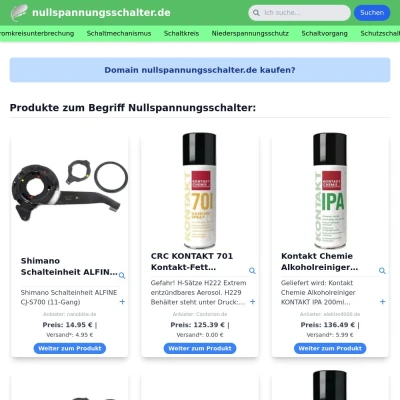 Screenshot nullspannungsschalter.de