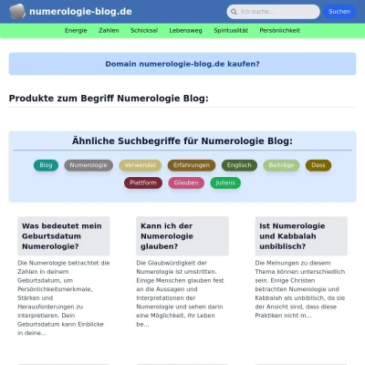 Screenshot numerologie-blog.de