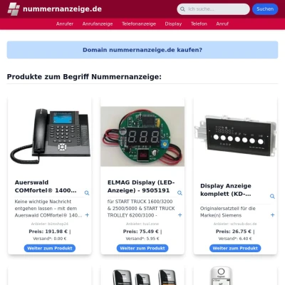 Screenshot nummernanzeige.de