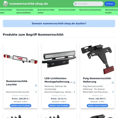 Screenshot nummernschild-shop.de