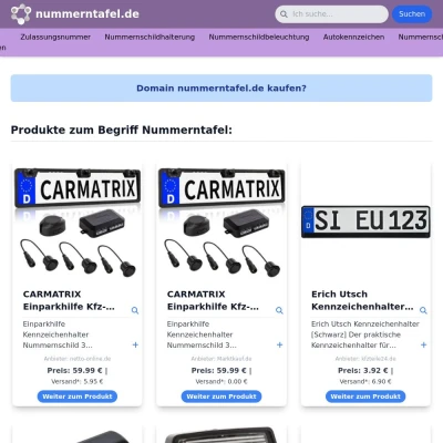 Screenshot nummerntafel.de