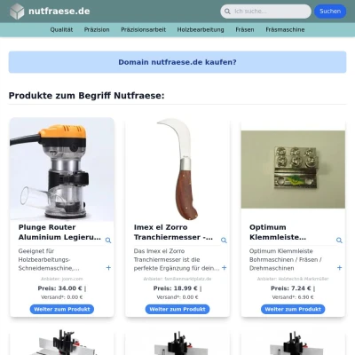Screenshot nutfraese.de