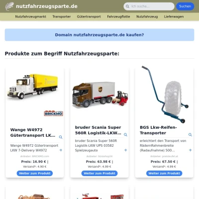 Screenshot nutzfahrzeugsparte.de