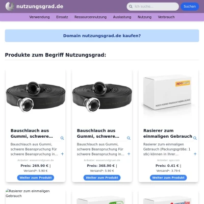 Screenshot nutzungsgrad.de