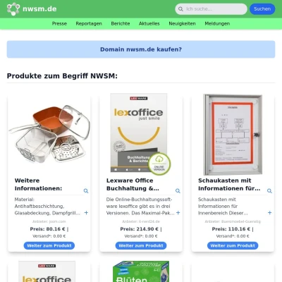 Screenshot nwsm.de