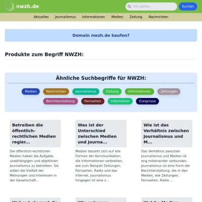 Screenshot nwzh.de