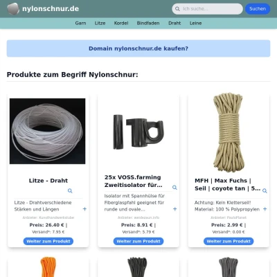 Screenshot nylonschnur.de