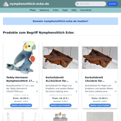 Screenshot nymphensittich-ecke.de