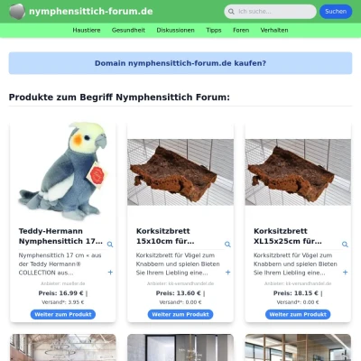 Screenshot nymphensittich-forum.de