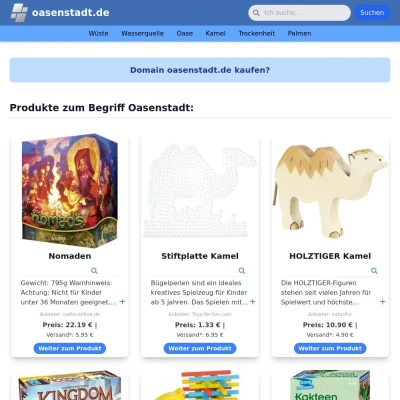 Screenshot oasenstadt.de
