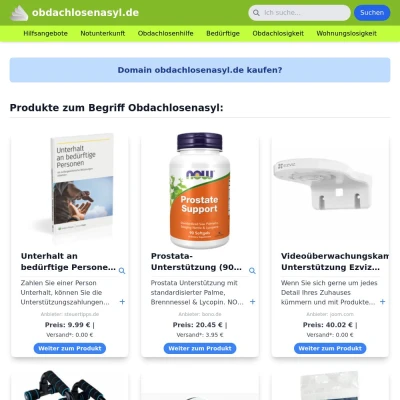 Screenshot obdachlosenasyl.de