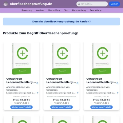 Screenshot oberflaechenpruefung.de