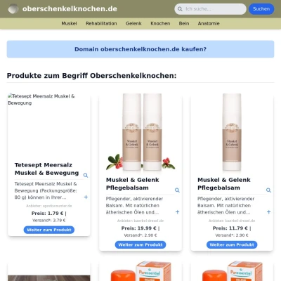 Screenshot oberschenkelknochen.de