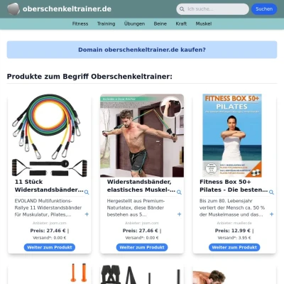 Screenshot oberschenkeltrainer.de