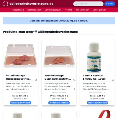 Screenshot obliegenheitsverletzung.de