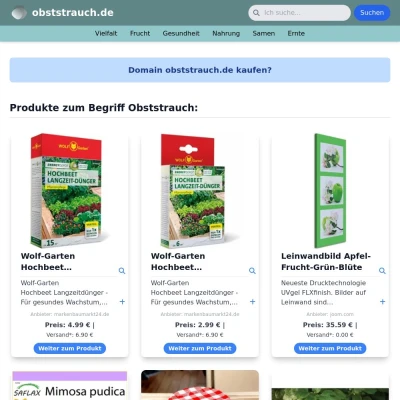 Screenshot obststrauch.de