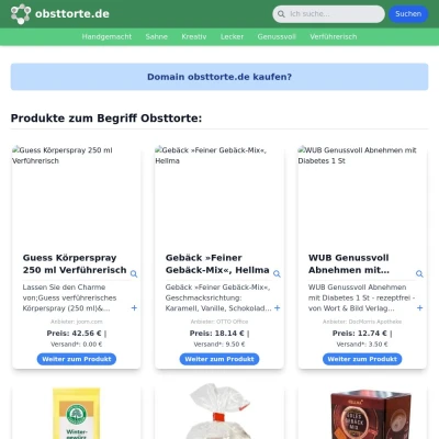 Screenshot obsttorte.de