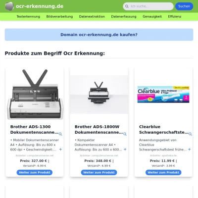 Screenshot ocr-erkennung.de