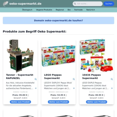 Screenshot oeko-supermarkt.de