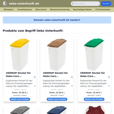 Screenshot oeko-unterkunft.de